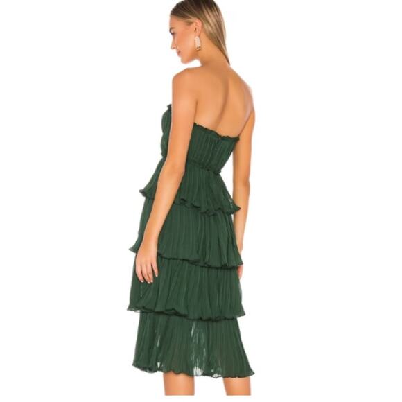 Lovers + Friends Alex Midi Dress in Emerald Green NWOT Size Small - Picture 3 of 3